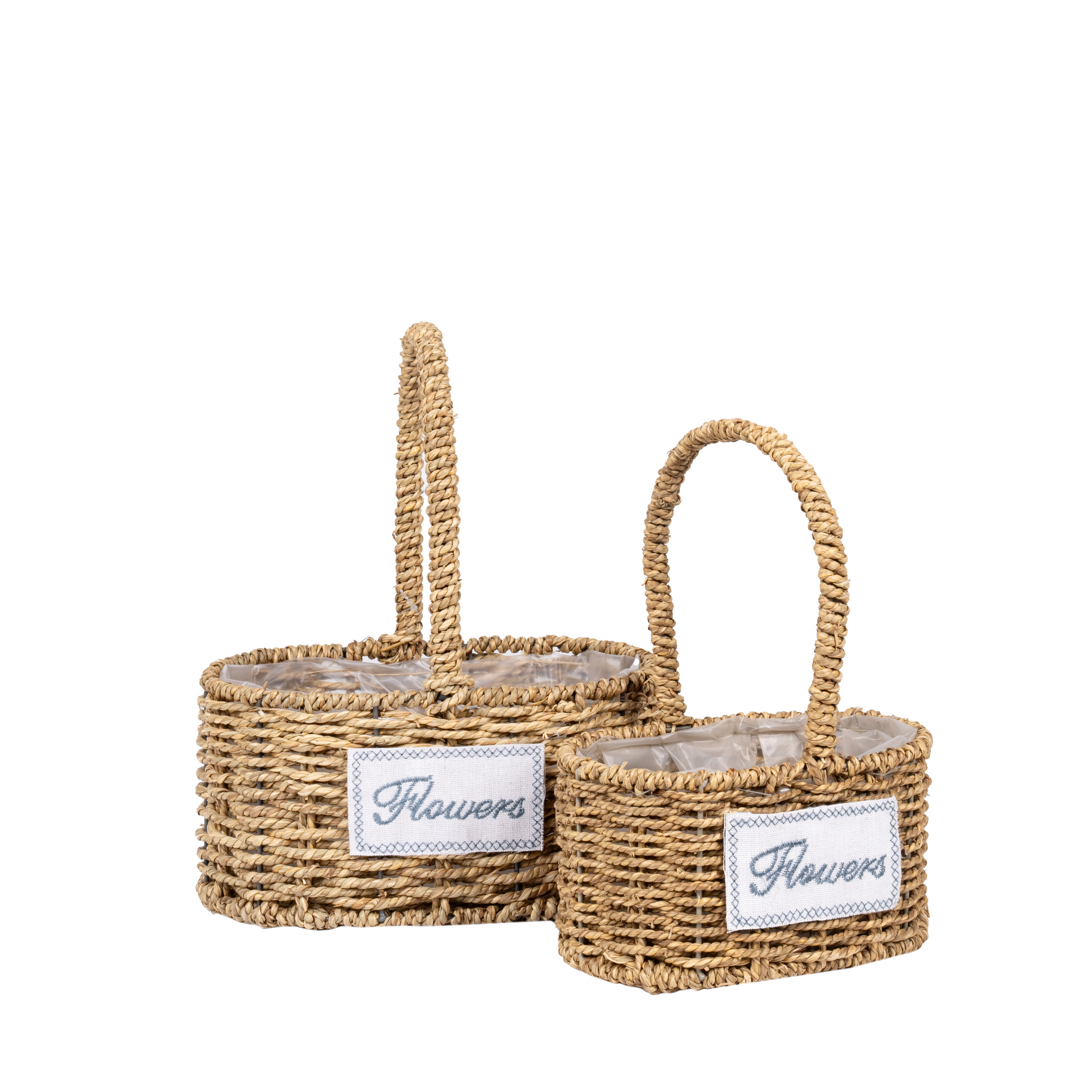 Grass baskets 26x18xH14, 21x14xH11cm 2pcs